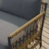 Ropipe Woven Rope Outdoor Armchair Accent Chair with Dark Gray Polyester Cushion
