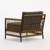 Ropipe Woven Rope Outdoor Armchair Accent Chair with Dark Gray Polyester Cushion
