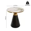 Modern 56 cm Black Pedestal End Table with Sintered Stone Top