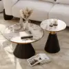 Sculra 711 mm Round Black Sintered Stone Top Coffee Table