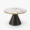 Sculra 711 mm Round Black Sintered Stone Top Coffee Table