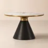 Sculra 711 mm Round Black Sintered Stone Top Coffee Table