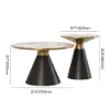 Sculra 2 Piece Set Round Black Sintered Stone Top Coffee Table(508 mm - 711 mm)