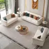 Vertex Modern Faux Leather 3-Piece Living Room Sofa Set
