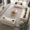 Vertex Modern Faux Leather 3-Piece Living Room Sofa Set