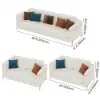 Vertex Modern Faux Leather 3-Piece Living Room Sofa Set