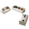 Vertex Modern Faux Leather 3-Piece Living Room Sofa Set