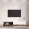 Crator 120 cm - 250 cm White & Black Extendable TV Unit with 3 Drawers