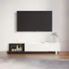 Crator 120 cm - 250 cm White & Black Extendable TV Unit with 3 Drawers