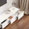 Crator 120 cm - 250 cm White & Black Extendable TV Unit with 3 Drawers