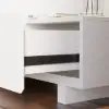Crator 120 cm - 250 cm White & Black Extendable TV Unit with 3 Drawers
