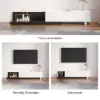 Crator 120 cm - 250 cm White & Black Extendable TV Unit with 3 Drawers