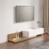 Crator 120 - 250 cm Walnut & White Extendable TV Unit with 3 Drawers – 240cm