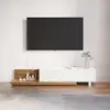 Crator 120 - 250 cm Walnut & White Extendable TV Unit with 3 Drawers – 240cm