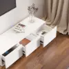 Crator 120 - 250 cm Walnut & White Extendable TV Unit with 3 Drawers – 240cm