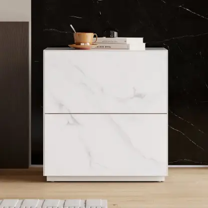 Picture of Sintered Stone 2-Drawer Bedside Table – Floor Nightstand