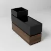Modern 889 mm Narrow Sintered Stone End Table with USB & Storage – Black