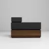 Modern 889 mm Narrow Sintered Stone End Table with USB & Storage – Black