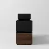 Modern 889 mm Narrow Sintered Stone End Table with USB & Storage – Black