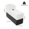 Modern 889 mm Narrow Sintered Stone End Table with USB & Storage – White – Black