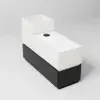 Modern 889 mm Narrow Sintered Stone End Table with USB & Storage – White – Black