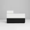 Modern 889 mm Narrow Sintered Stone End Table with USB & Storage – White – Black