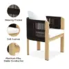Costra 7-Piece Outdoor Rope Weave & Aluminum Extendable Dining Set with 6 Chairs in Black
