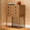 Tanic Mid Century Modern Chest Cabinet with Storage 3 Drawers of Ash Wood – Natural