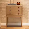 Tanic Mid Century Modern Chest Cabinet with Storage 3 Drawers of Ash Wood – Natural