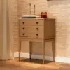 Tanic Mid Century Modern Chest Cabinet with Storage 3 Drawers of Ash Wood – Natural