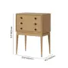 Tanic Mid Century Modern Chest Cabinet with Storage 3 Drawers of Ash Wood – Natural