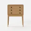 Tanic Mid Century Modern Chest Cabinet with Storage 3 Drawers of Ash Wood – Natural
