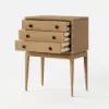 Tanic Mid Century Modern Chest Cabinet with Storage 3 Drawers of Ash Wood – Natural