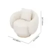 Suncurve Performance Leather Swivel Barrel Accent Chair with Pillow – White
