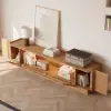 2000mm Natural Glass Door TV Stand with Storage and LED
