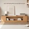 2000mm Natural Glass Door TV Stand with Storage and LED
