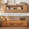 2000mm Natural Glass Door TV Stand with Storage and LED