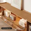 2000mm Natural Glass Door TV Stand with Storage and LED
