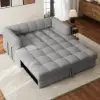 170 cm 2-Seater Boucle Convertible Sleeper Sofa – Pull Out Bed