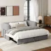 170 cm 2-Seater Boucle Convertible Sleeper Sofa – Pull Out Bed