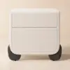Curva Boucle 2-Drawer Bedside Table with Black Wood Legs and USB Port
