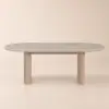 Modern 200 - 240 cm Extendable Oval Natural Matte Sintered Stone Dining Table, Seats 6-10