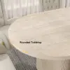 Modern 200 - 240 cm Extendable Oval Whitewash Matte Sintered Stone Dining Table, Seats 6-10