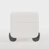 Curva Boucle 2-Drawer Bedside Table with Black Wood Legs and USB Port, Set of 2