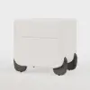 Curva Boucle 2-Drawer Bedside Table with Black Wood Legs and USB Port, Set of 2