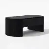 Modern 120 cm Black Oval Fluted Coffee Table with Lift-top