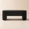 Modern 120 cm Black Oval Fluted Coffee Table with Lift-top