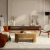Modern 120 cm Natural Oval Fluted Coffee Table with Lift-top