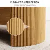 Modern 120 cm Natural Oval Fluted Coffee Table with Lift-top