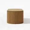 Modern 120 cm Natural Oval Fluted Coffee Table with Lift-top